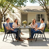 Mesh Fabric Folding Garden Chairs in Set of 4 - Velmora
