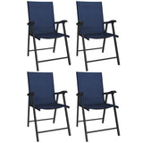 Mesh Fabric Folding Garden Chairs in Set of 4 - Velmora