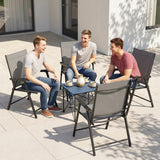 Mesh Fabric Folding Garden Chairs in Set of 4 - Velmora
