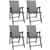 Mesh Fabric Folding Garden Chairs in Set of 4 - Velmora