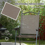 Mesh Fabric Folding Garden Chairs in Set of 2 Metal Frame - Velmora