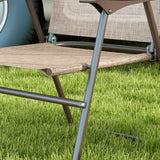 Mesh Fabric Folding Garden Chairs in Set of 2 Metal Frame - Velmora