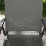 Mesh Fabric Folding Garden Chairs in Set of 2 Metal Frame - Velmora