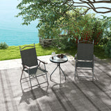 Mesh Fabric Folding Garden Chairs in Set of 2 Metal Frame - Velmora