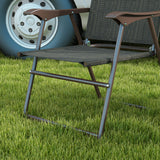 Mesh Fabric Folding Garden Chairs in Set of 2 Metal Frame - Velmora