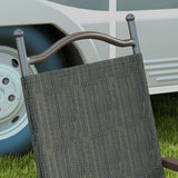 Mesh Fabric Folding Garden Chairs in Set of 2 Metal Frame - Velmora