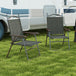 Mesh Fabric Folding Garden Chairs in Set of 2 Metal Frame - Velmora