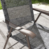 Mesh Fabric Folding Garden Chairs in Set of 2 Metal Frame - Velmora