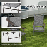 Mesh Fabric Folding Garden Chairs in Set of 2 Metal Frame - Velmora
