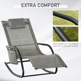 Mesh Fabric Garden Rocking Chair - Velmora