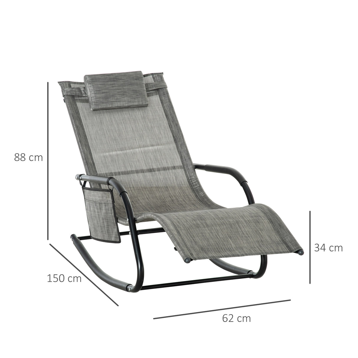 Mesh Fabric Garden Rocking Chair - Velmora