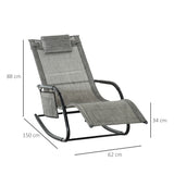 Mesh Fabric Garden Rocking Chair - Velmora