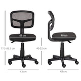 Mesh Fabric Home And Office Chair 43cm Wide Without Arms - Velmora