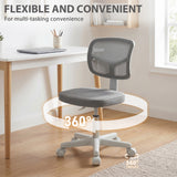 Mesh Fabric Home And Office Chair 43cm Wide Without Arms - Velmora