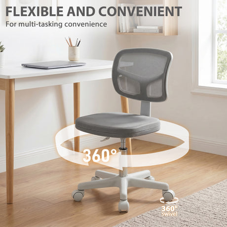 Mesh Fabric Home And Office Chair 43cm Wide Without Arms - Velmora