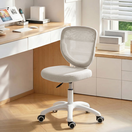Mesh Fabric Home And Office Chair 44cm Wide Armless - Velmora