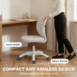 Mesh Fabric Home And Office Chair 44cm Wide Armless - Velmora