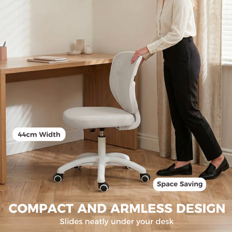 Mesh Fabric Home And Office Chair 44cm Wide Armless - Velmora