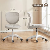 Mesh Fabric Home And Office Chair 44cm Wide Armless - Velmora