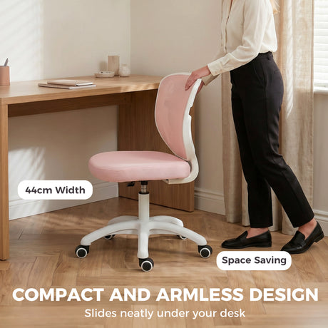 Mesh Fabric Home And Office Chair 44cm Wide Armless - Velmora