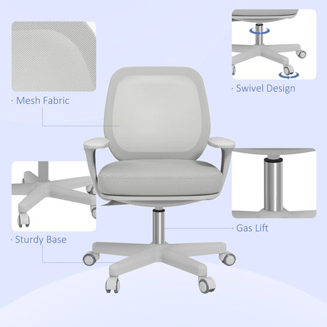 Mesh Fabric Home And Office Chair 55cm Wide - Velmora