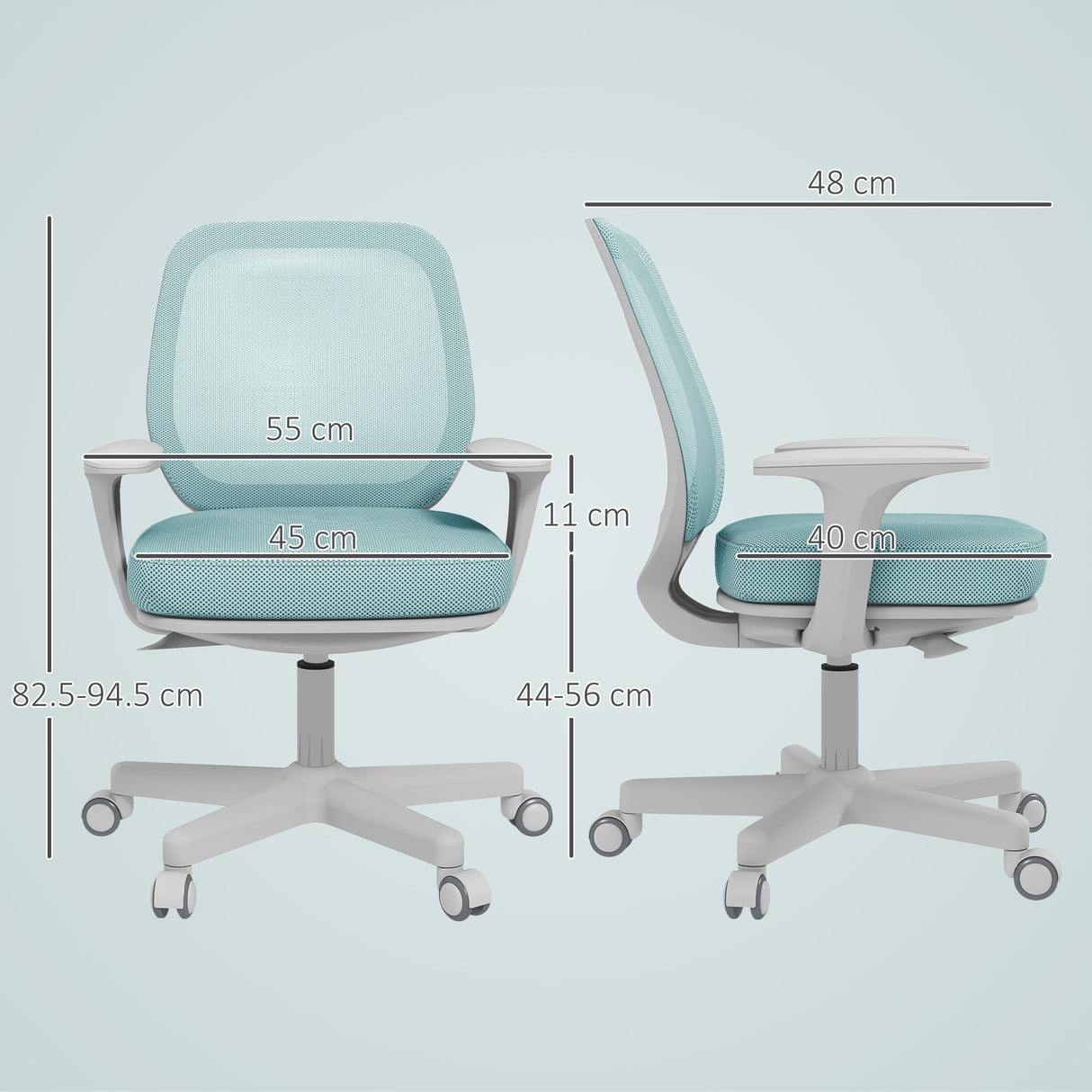 Mesh Fabric Home And Office Chair 55cm Wide - Velmora