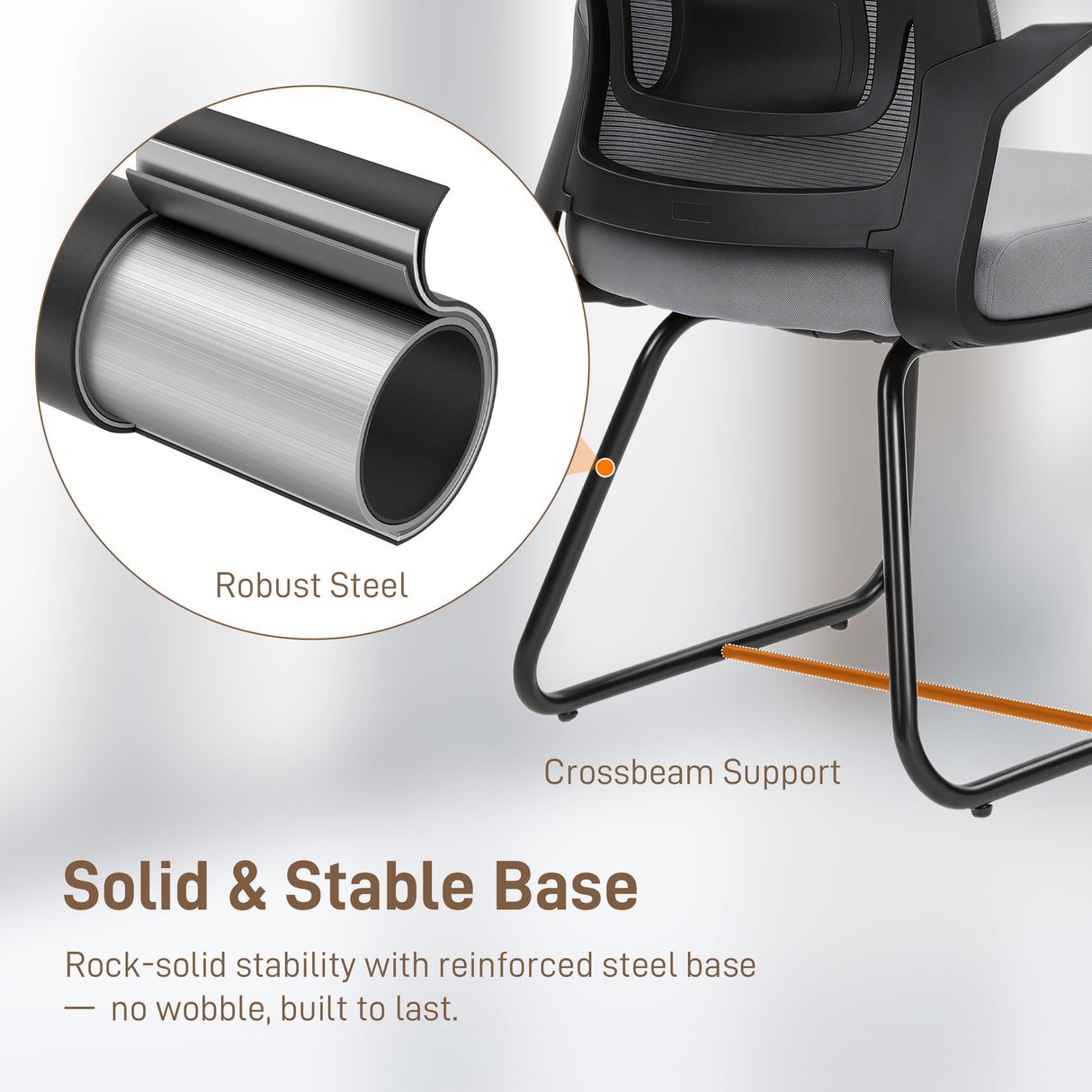 Mesh Fabric Home And Office Chair 57cm Wide With Metal Base - Velmora