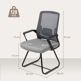 Mesh Fabric Home And Office Chair 57cm Wide With Metal Base - Velmora