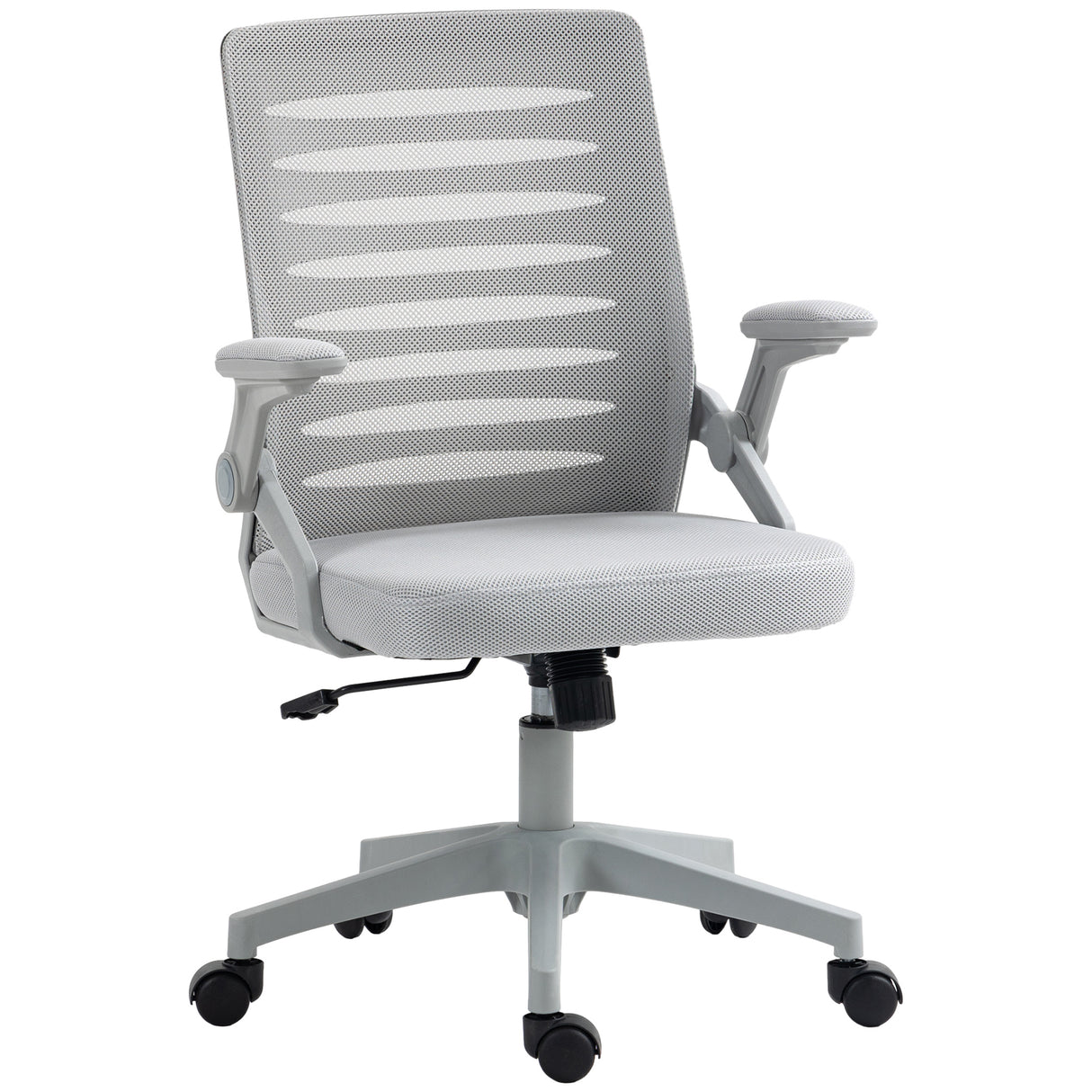 Mesh Fabric Home And Office Chair 58.5cm Wide With Flip Up Armrest - Velmora