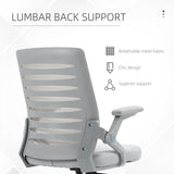 Mesh Fabric Home And Office Chair 58.5cm Wide With Flip Up Armrest - Velmora