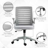 Mesh Fabric Home And Office Chair 58.5cm Wide With Flip Up Armrest - Velmora