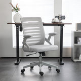 Mesh Fabric Home And Office Chair 58.5cm Wide With Flip Up Armrest - Velmora