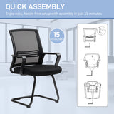 Mesh Fabric Home And Office Chair 58.5cm Wide With Metal Base - Velmora