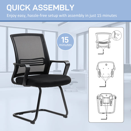 Mesh Fabric Home And Office Chair 58.5cm Wide With Metal Base - Velmora