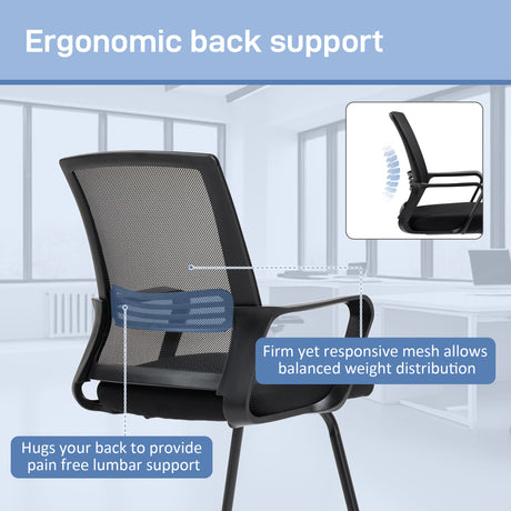 Mesh Fabric Home And Office Chair 58.5cm Wide With Metal Base - Velmora