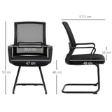 Mesh Fabric Home And Office Chair 58.5cm Wide With Metal Base - Velmora