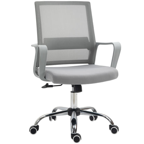 Mesh Fabric Home And Office Chair 58cm Wide With Armrest - Velmora