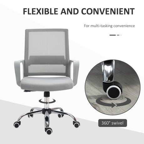 Mesh Fabric Home And Office Chair 58cm Wide With Armrest - Velmora