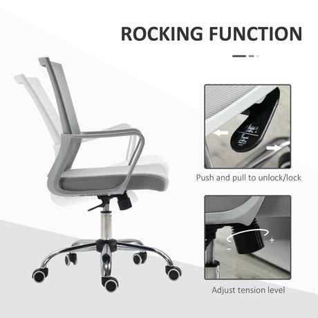 Mesh Fabric Home And Office Chair 58cm Wide With Armrest - Velmora