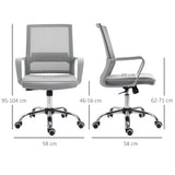 Mesh Fabric Home And Office Chair 58cm Wide With Armrest - Velmora