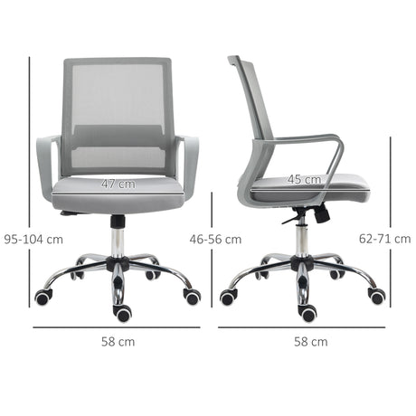 Mesh Fabric Home And Office Chair 58cm Wide With Armrest - Velmora