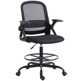 Mesh Fabric Home And Office Chair 58cm Wide With Flip Up Armrest - Velmora