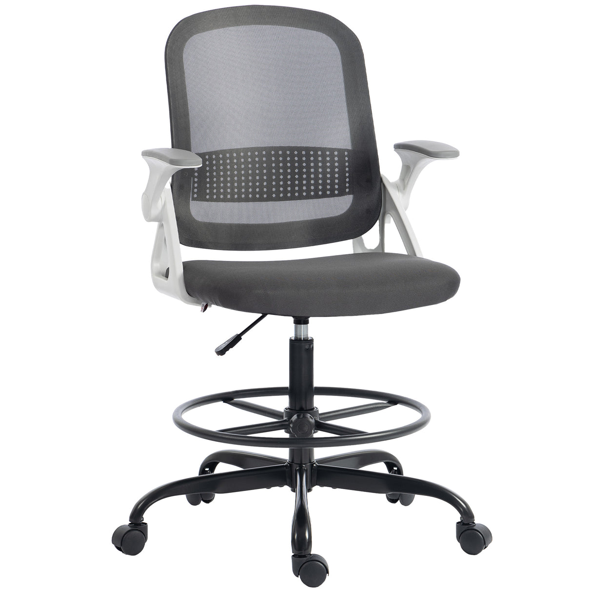 Mesh Fabric Home And Office Chair 58cm Wide With Flip Up Armrest - Velmora
