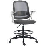 Mesh Fabric Home And Office Chair 58cm Wide With Flip Up Armrest - Velmora