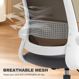 Mesh Fabric Home And Office Chair 58cm Wide With Flip Up Armrest - Velmora