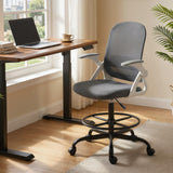 Mesh Fabric Home And Office Chair 58cm Wide With Flip Up Armrest - Velmora