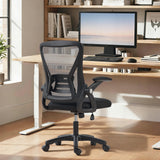 Mesh Fabric Home And Office Chair 59.5cm Wide With Flip Up Armrest - Velmora