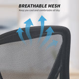 Mesh Fabric Home And Office Chair 59.5cm Wide With Flip Up Armrest - Velmora