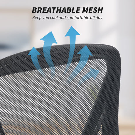 Mesh Fabric Home And Office Chair 59.5cm Wide With Flip Up Armrest - Velmora