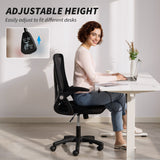Mesh Fabric Home And Office Chair 59.5cm Wide With Flip Up Armrest - Velmora